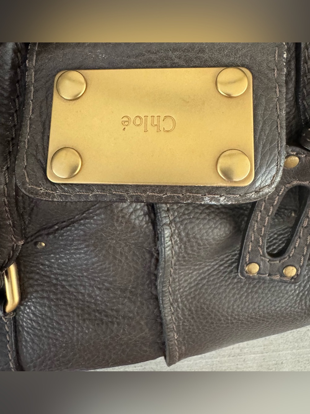 CHLOE Paddington Brown Leather Satchel Bag Vintage Large No Lock - Picture 3 of 11